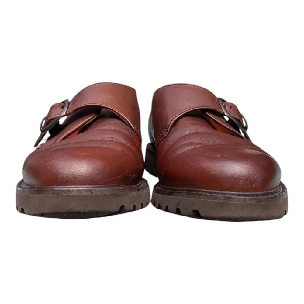Florshiem Imperial Single Monk Strap Brown Leather Shoe Size 9D Dress Casual